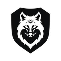 wolfskopf, schwarz, logo, symbol, design, vektor, illustration, mit, schild vektor