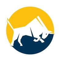 Bull Butting-Logo-Design. moderner Stier-Logo-Vektor. vektor