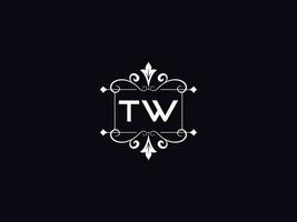 professionelles tw-logo, minimalistisches tw-luxus-logo-briefdesign vektor