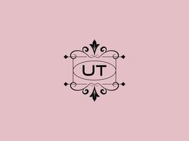 kreatives ut-logo-symbol, stilvolles ut-luxus-buchstabenlogo vektor