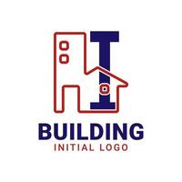 brev jag byggnad första vektor logotyp design