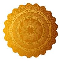 Mandala der Farbe Orange mit einem weißen Hintergrund vektor