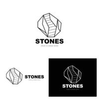 sten logotyp, vektor sten modern med geometri linje stil, design för estetisk dekoration, varumärke modern produkt, enkel ikon abstrakt estetisk geometri linje