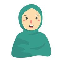 Söt hijab kvinnor med överraskad uttryck leende vektor