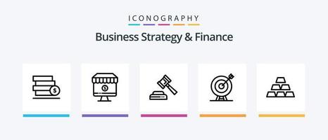 Business Strategy and Finance Line 5 Icon Pack inklusive Konverter. Gesetz. Mitarbeiter. Gerechtigkeit. Portfolio. kreatives Symboldesign vektor