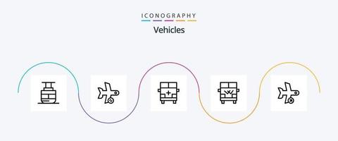 Vehicles Line 5 Icon Pack inklusive Fahrzeug. Transport. Transport. Transport. Transport vektor