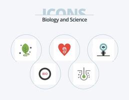 Biologie flach Icon Pack 5 Icon Design. Chemie. Biologie. Biologie. Liebe. Ohr vektor