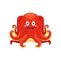 bläckfisk emoji, söt djur- fyrkant ansikte uttryckssymbol vektor