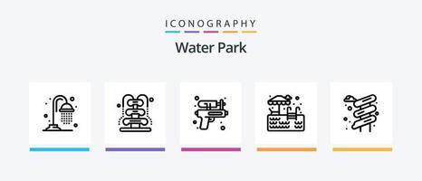 vatten parkera linje 5 ikon packa Inklusive . parkera. trädgård. vatten glida. kreativ ikoner design vektor