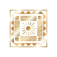 mexikanische Ikone einer Sonne mit goldener Farbe vektor