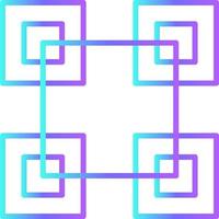 Blockchain-Fintech-Startup-Symbole mit blauem Farbverlauf-Umrissstil vektor