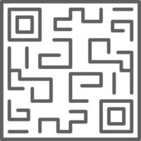 QR-Code-Fintech-Startup-Symbol mit schwarzem Umrissstil vektor