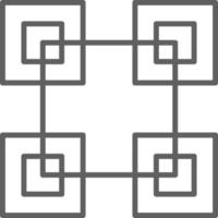 Blockchain-Fintech-Startup-Symbol mit schwarzem Umrissstil vektor