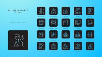 Reihe von Geschäftssymbolen. Business- und Finanz-Web-Icons im Linienstil. geld, bank, kontakt, infografik. Icon-Sammlung. Vektor-Illustration. vektor