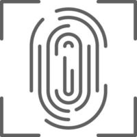 Fingerabdruck-Fintech-Startup-Symbol mit schwarzem Umrissstil vektor