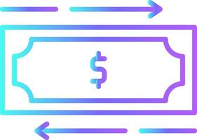 Geldfluss-Fintech-Startup-Symbole mit blauem Gradienten-Umrissstil vektor
