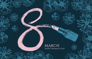 8. März. Frauentag. handgezeichneter Stil. Vektorillustrationen. vektor