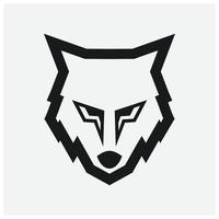 Wolfschattenbild lokalisiert auf weißer Hintergrundvektorillustration. Wolfskopf-Vektorgrafik-Emblem. vektor