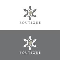 Blumenlogo Blumensymbol mit Gesicht Kosmetik Spa Schönheitssalon Dekoration Boutique-Logo vektor