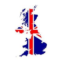 Karta av bra storbritannien med dess flagga färger, vektor eps formatera