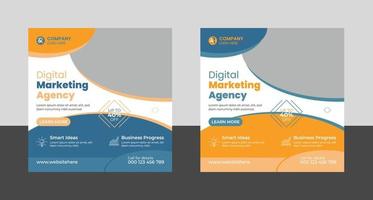 Social-Media-Beitrags- und Bannervorlage für digitale Marketingagenturen vektor