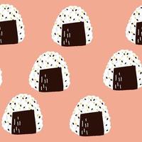 Onigiri-Muster. hand gezeichnete vektorillustration im flachen stil vektor