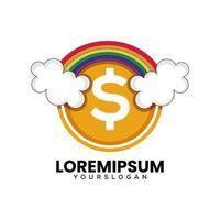 Geld und Regenbogen-Logo-Design vektor