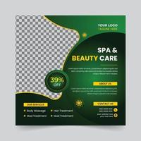 Modernes Spa Beauty Center und Massage Social Media Post Square Promotion Banner und Web Internet Ads Template Design. vektor