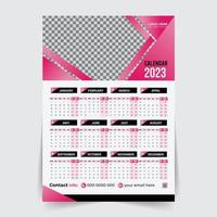 moderner 2023-Neujahrs-Wandkalender-Design-Vorlagenvektor, kreative hochwertige druckfertige Kalender-Design-Vorlage vektor