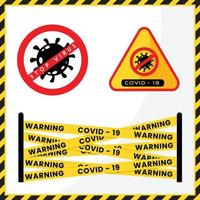 varning coronavirus. vektor begrepp abstrakt illustration sluta coronavirus