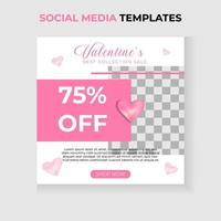 happy valentines day sale social media post template web banner, um für ihr produkt zu werben vektor