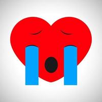 gråt tecknad serie hjärta. symbol av kärlek. vektor illustration