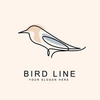 fåglar linje konst logotyp, ikon och symbol, vektor illustration design