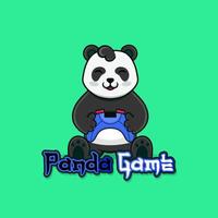 süßer Panda mit Joystick. Spiel Pandas. Panda-Maskottchen. Logo-Spiele. vektor