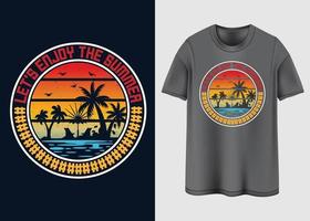 Lassen Sie uns das Sommer-T-Shirt-Design genießen vektor