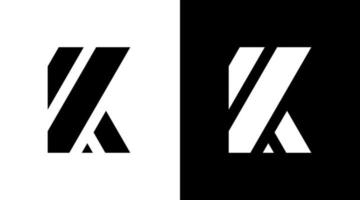 Business Logo Monogramm k Anfangsbuchstabe Schwarz-Weiß-Symbol minimalistische moderne Designs Vorlagen vektor