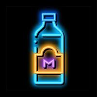 flasche milch neonglühen symbol illustration vektor