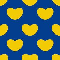 vektor sömlös mönster av gul hjärtan på en blå bakgrund