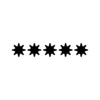 Fünf-Sterne-Symbol. Hintergrundsymbol für Turnierbewertungsposter im einfachen Stil. Gestaltungselement des Bewertungsmarkenlogos. Fünf-Sterne-T-Shirt-Druck. Vektor für Aufkleber.