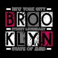 New York Brooklyn Text Typografie Vektordesign vektor