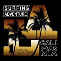 surfa äventyr kalifornien logotyp vektor design