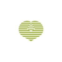 Streifen lieben Blatt Öko-Bio-Symbol-Logo-Vektor vektor