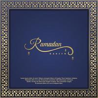 islamischer gruß ramadan kareem karte quadratischer hintergrund blaues goldfarbdesign für islamische partei vektor
