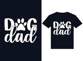 hund pappa illustrationer för tryckfärdig t-tröjor design vektor