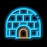 iglu eishaus neonglühen symbol illustration vektor