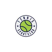 Tennis minimalistisches Logo-Design modern mit grünem Ball vektor