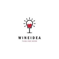 Weinglas Glühbirne Form Konzept Symbol Vektor Logo. minimalistisches Weinlogo-Vorlagenillustrationsdesign.