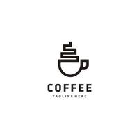 Kaffeetasse Bohne Linie Kunst-Logo-Design-Vektor-Illustration vektor