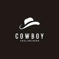 minimalistische cowboyhut-logo-design-ikonenillustration vektor