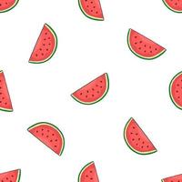 sömlös mönster med faller vattenmelon skiva vektor